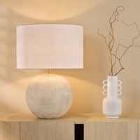 Dar Lighting Havana Ceramic Table Lamp In Natural Finish With Shade HAV4229