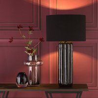 Dar Lighting Hebron Table Lamp In Black Finish With Shade HEB4222