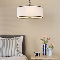 Dar Lighting Jemima 3 Light Ceiling Pendant Light In Matt Black Finish With White Shade JEM0322