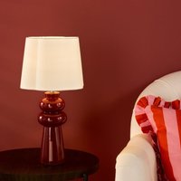 Dar Lighting Jordana Table Lamp In Pink Finish With Ivory Cotton Shade JOR4203