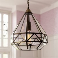 Laura Ashley Zaria Single Ceiling Lantern In Antique Brass Finish