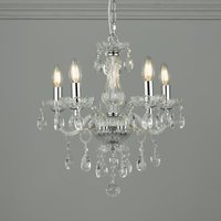 Laura Ashley Harriet Crystal 5 Light Chandelier In Polished Chrome Finish