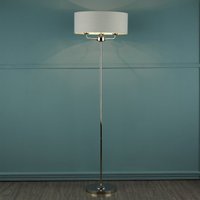 Laura Ashley Sorrento 3 Light Floor Lamp in Polished Nickel with Silver Shade