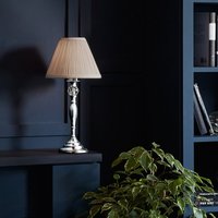 Laura Ashley Ellis Polished Chrome Spindle Table Lamp With Grey Shade