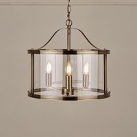 Laura Ashley Harrington 3 Light Ceiling Lantern In Antique Brass Finish