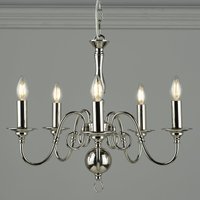 Laura Ashley Winchester 5 Light Ceiling Chandelier In Polished Nickel Finish