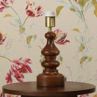 Laura Ashley Millbrook Table Lamp Base Only In Dark Wood And Industrial Brass Finish LA3756660-Q