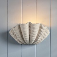 Laura Ashley Shell Wall Washer In White Ceramic LA3756703-Q