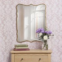 Laura Ashley Medora Mirror In Matt Gold Finish 64.5 X 49.5cm LA3756772-Q