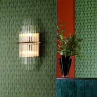 Dar Lighting Lukas 2 Light Wall Light In Gold Finish With Glass Rods