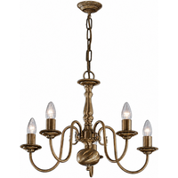 Franklite Halle 5 Light Flemish Ceiling Chandelier In Bronze Brass Finish PE7935
