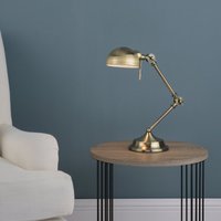 Dar RAN4075 Ranger Adjustable Table Lamp In Antique Brass