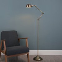 Dar RAN4975 Ranger Adjustable Floor Lamp In Antique Brass