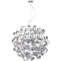 Dar RAW1250 Rawley 12 Light Aluminium Swirl Ceiling Pendant