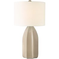 Dar Lighting Saundra Table Lamp Taupe Finish With White Linen Shade SAU4229