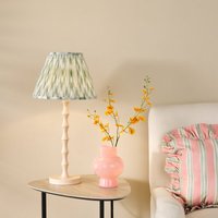 Dar Lighting Siyanda Table Lamp In Cream Finish With Green Ikat Shade SIY4233-IKA1224