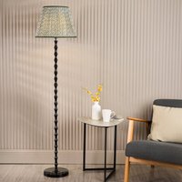 Dar Lighting Siyanda Floor Lamp In Satin Black Finish With Green Shade SIY4922-EST1624