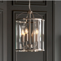 Endon 70324 Lambeth 4 Light Ceiling Pendant In Satin Nickel And Clear Glass