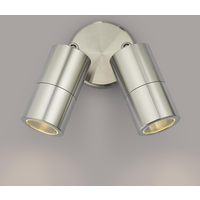 Dar ORT0968 Ortega 2 Light Outdoor Wall Light In Aluminium