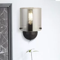 Searchlight Sweden Wall Light In Matt Black Finish With Smoked Glass 88912-1BK