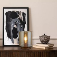 Searchlight Sweden Table Lamp In Mocha Finish With Amber Glass 88913-1MO