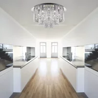 Searchlight Beatrix 9198-8CC Modern LED Flush Light With Crystal Drops