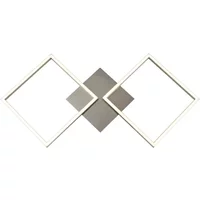 Searchlight 2921SS Wall Art 25 Watt LED Rectangular Wall Light In Satin Silver