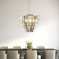 Searchlight 1229-9CC Clarissa 9 Light Ceiling Pendant In Chrome With Coloured Glass
