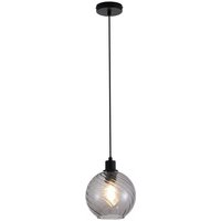 Searchlight Radiance Ceiling Pendant Light In Black Finish With Smoked Glass 44520SM