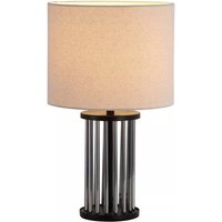 Searchlight Swizzle Table Lamp In Matt Black Finish With White Shade 55623SM