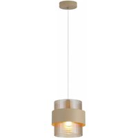 Searchlight Royal Ceiling Pendant or Semi Flush Light In Sand Finish With Amber Glass Shade 82431-1SA