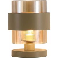 Searchlight Royal Table Lamp In Sand Finish With Amber Glass Shade 82437-1SA