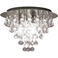 Neptune 5 Light Flush Ceiling Chandelier In Polished Chrome Finish