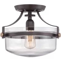 QZ/PENNSTAT/F WT Penn Station Semi Flush Ceiling Light in Western Bronze
