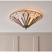 Interiors 1900 63935 Astoria Tiffany 2 Light Large Flush Ceiling Light With Shade Interiors 1900 63935 Astoria Tiffany 2 Light Large Flush Ceiling Light With Shade