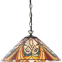Interiors 1900 64162 Hector Tiffany Medium 1 Light Ceiling Pendant Light In Dark Bronze Interiors 1900 64162 Hector Tiffany Medium 1 Light Ceiling Pendant Light In Dark Bronze