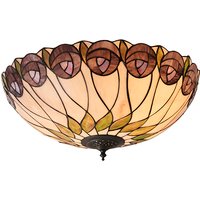 Interiors 1900 64173 Hutchinson Tiffany 2 Light Flush Ceiling Light In Dark Bronze Interiors 1900 64173 Hutchinson Tiffany 2 Light Flush Ceiling Light In Dark Bronze