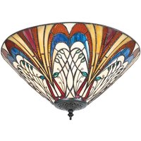 Interiors 1900 70241 Hector Tiffany Medium 2 Light Flush Ceiling Light In Dark Bronze Interiors 1900 70241 Hector Tiffany Medium 2 Light Flush Ceiling Light In Dark Bronze