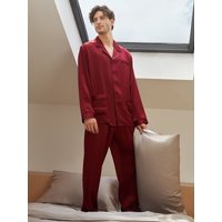 LILYSILK Uomini Pigiama Donna In Seta Rosso 100% Seta Naturale Grande Qualità Trattiene L'Umidità Romanticismo Set Pigiama L