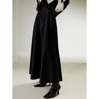 LILYSILK Gonna In Seta Nero Silhouette A Trapezio, Taglio Classico 100% Seta Pura Buon Valore, Delicato Sulla Pelle 42