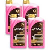 4x 1L PEMCO Antifreeze 912+ (-40) Frostschutzmittel rot Fertiggemisch SAE J1034