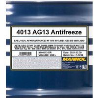 208L Mannol Antifreeze Kühlmittel Kühlerfrostschutz grün AG13 MN4013-DR