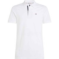 Tommy Jeans Slim Placket Polo In White - XS