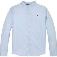 Tommy Hilfiger Mao Collar Shirt In Blue - 4Y