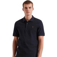 Farah Netheron Button Down Cord Polo Shirt In Navy - L