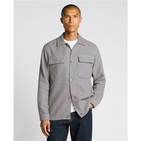 Remus Uomo Regular Fit Chevron Print Shacket In Blue - M