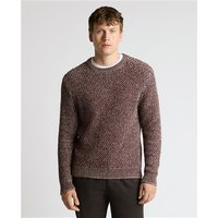 Remus Uomo Two-Tone Cotton-Blend Knit Sweater In Dark Brown - M