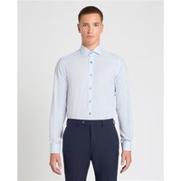 Remus Uomo Tapered Fit Print Cotton Shirt In Light Blue - 17