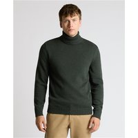 Remus Uomo Roll Neck Cotton Knit Sweater In Dark Green - XL