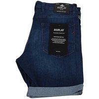 Replay Power Stretch Denim Shorts In Indigo - 36